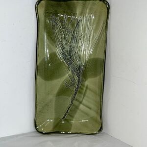 Southern Living Green Pine Branch Sprig Platter Tray Ceramic 13" by Kay Wayne